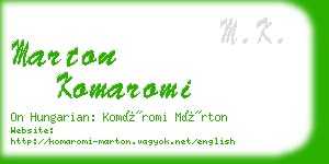 marton komaromi business card